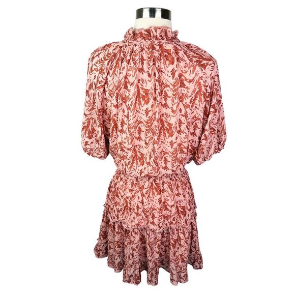 Entro Farah Mauve Floral Print Dress - Size Large - Picture 7 of 8